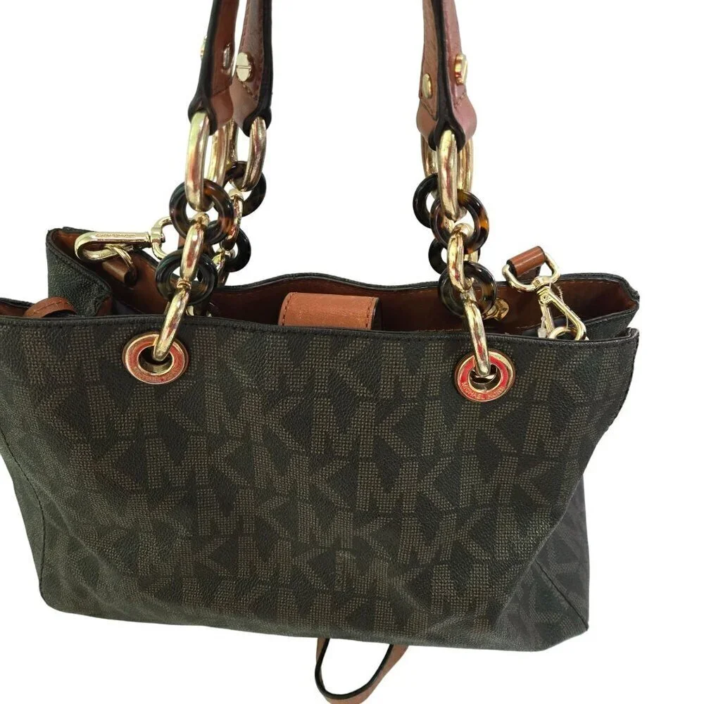 Michael Michael Kors Signature Coated Canvas Medium Cynthia Tote Designer Bag